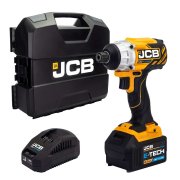 JCB 18V Brushless Cordless Impact Driver, 5.0Ah Lithium-ion Battery and Fast Charger in Hard Case